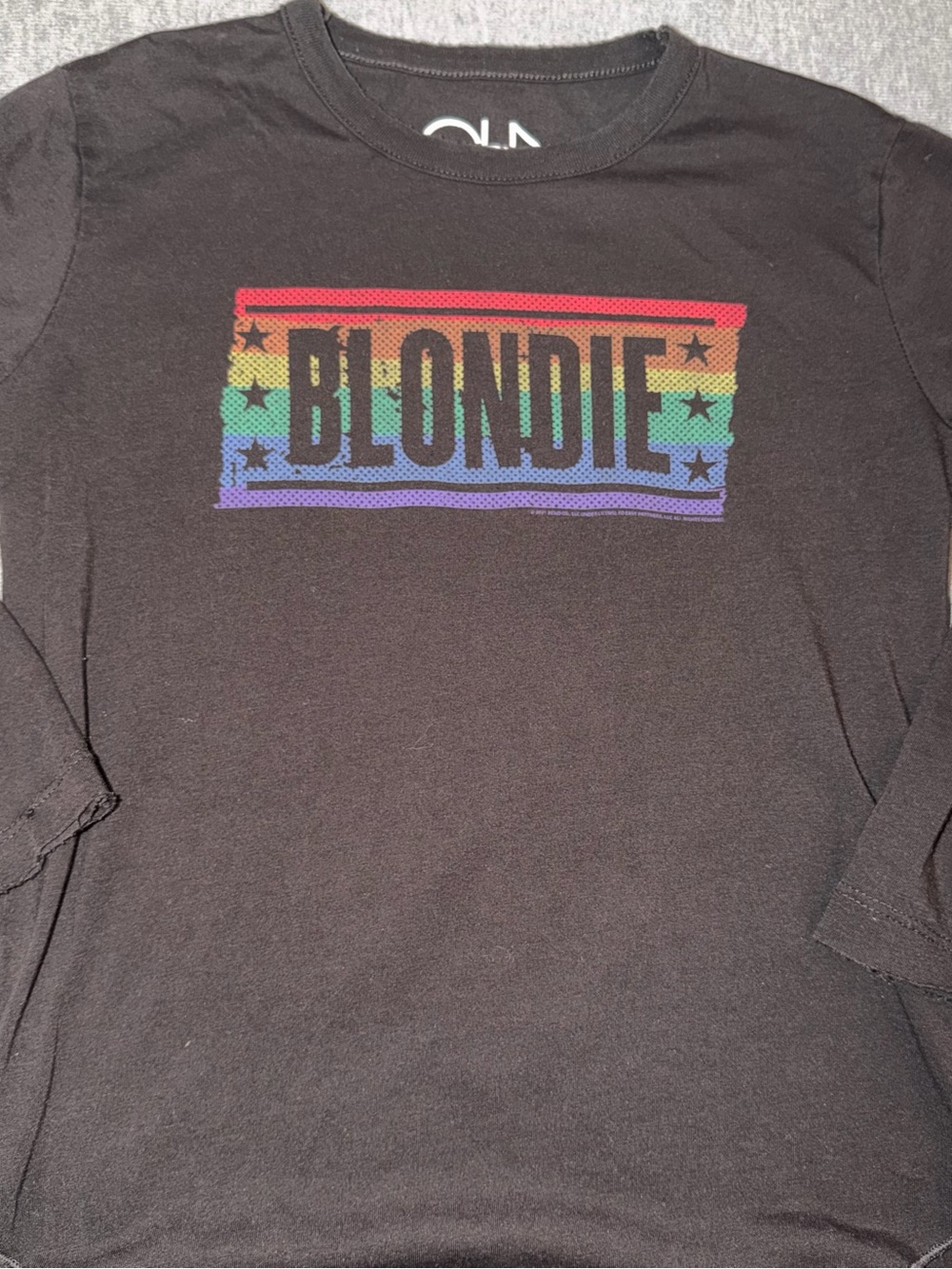 BLONDIE Rainbow Logo Black Tee - Chaser